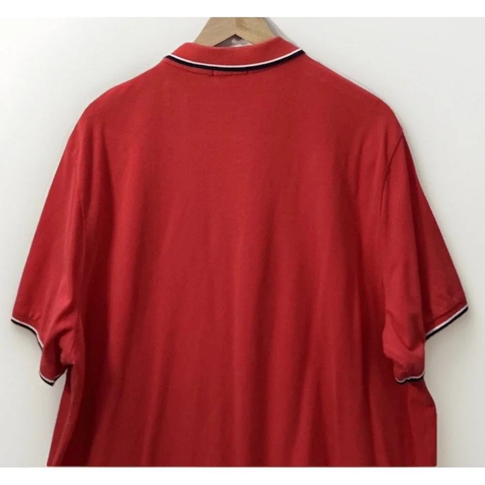 Mens Polo Ralph Lauren Salmon Red Reef Sz 2XL Tipped Collar & Sleeves Classic Fi